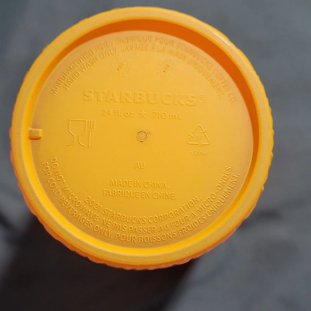 Starbucks 2021 Holiday Season Studded Yellow Grid Cold Cup Venti Tumbler 24oz‎